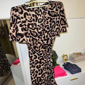 Cheetah Wrap Dress